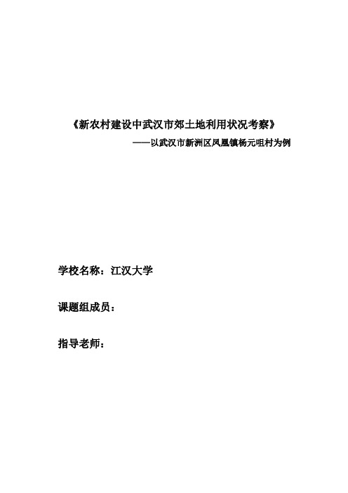 新农村建设中武汉市郊土地利用状况考察.11d...