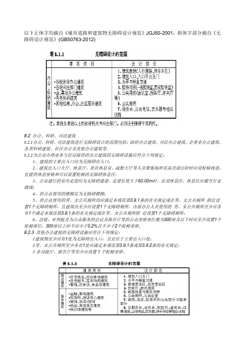 无障碍设施规范及《城市道路和建筑物无障碍设计规范》差异分析