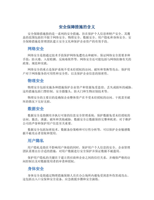 安全保障措施什么意思