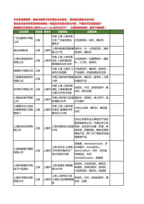 新版上海市模拟机工商企业公司商家名录名单联系方式大全17家