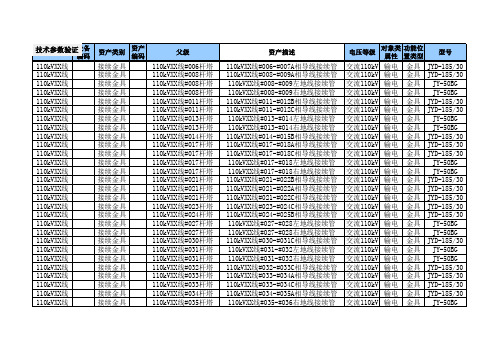 南方电网输电线路资产电子化移交EXCEL表格填写数据(接续金具 )