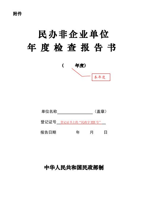 民办非企业年检报告书填写指南