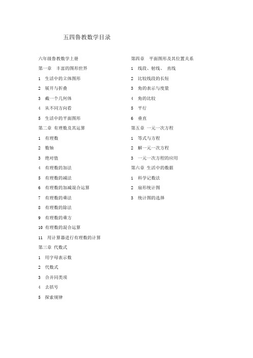 MJT-备战2014年数学中考————6.五四鲁教数学总目录