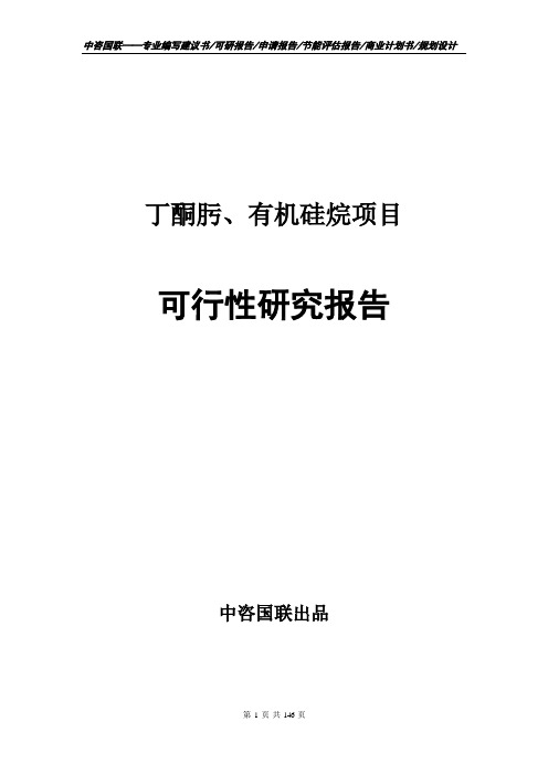 丁酮肟、有机硅烷项目可行性研究报告