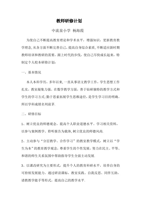 教师研修计划