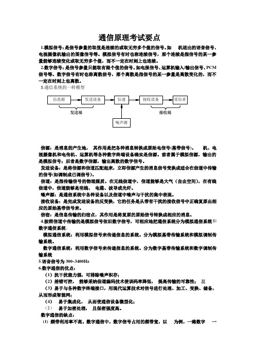 通信原理考试要点