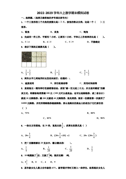 河北省邯郸市丛台区2022年数学六上期末考试试题含解析