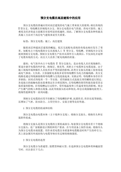 预分支电缆在高层建筑中的应用