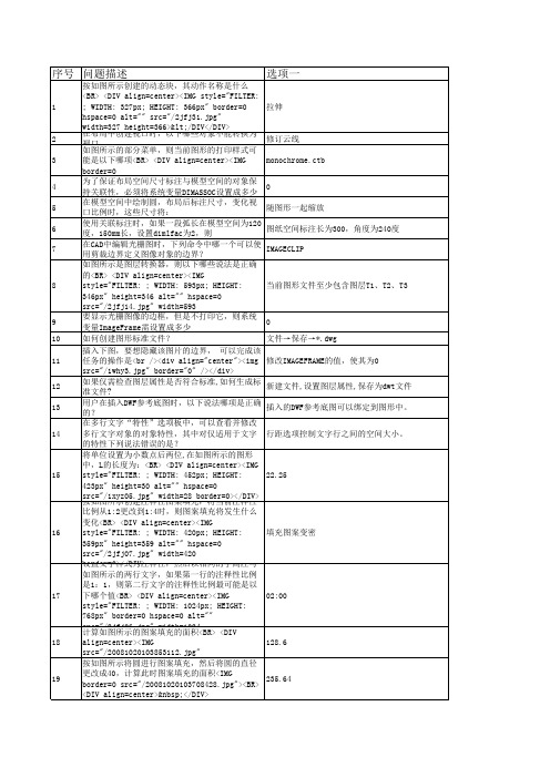 2012 AutoCAD工程师样题(高级)