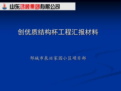 济宁市十大优质结构汇报材料