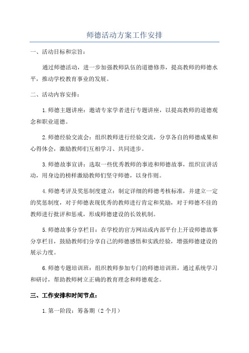 师德活动方案工作安排