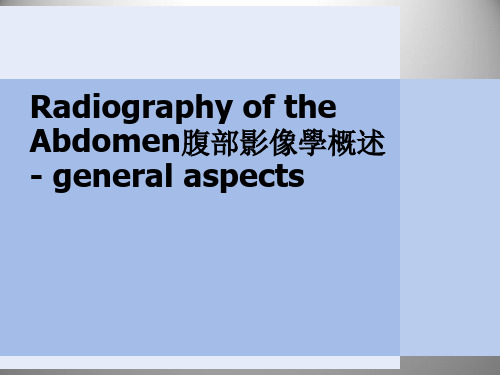 腹部影象学概述  PPT课件