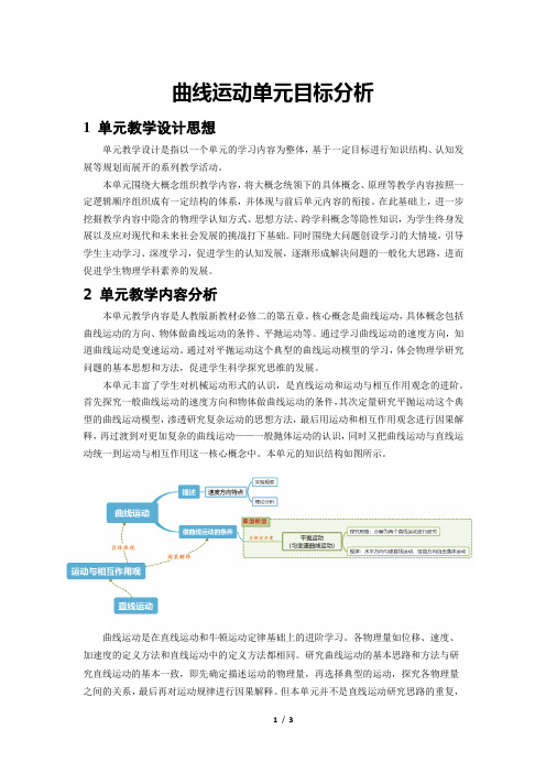 曲线运动+单元目标分析