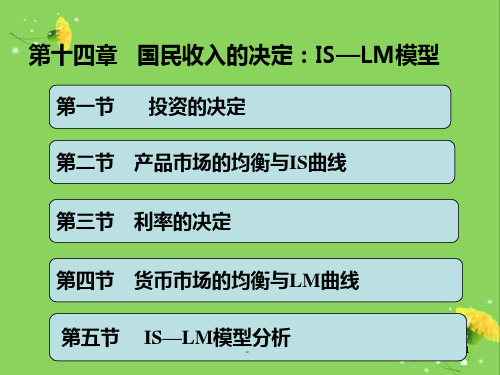 新版西方经济学_第14章_国民收入决定理论：IS_LM模型.ppt