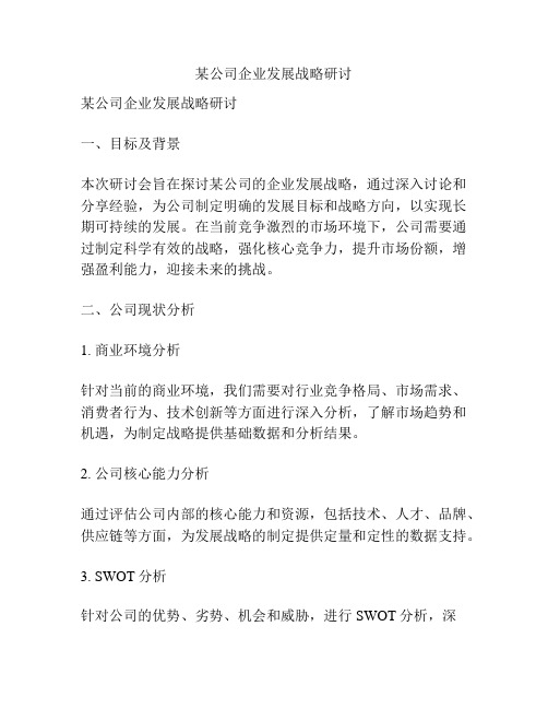 某公司企业发展战略研讨