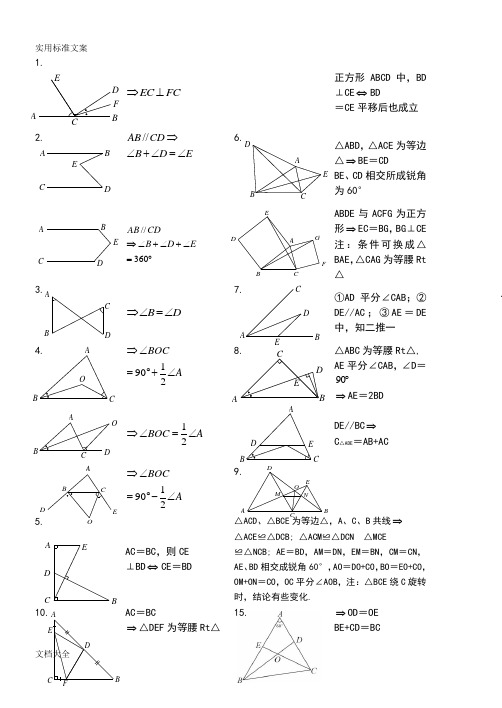 人教版几何模型基本图形