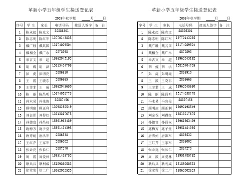 2009秋五年级学生