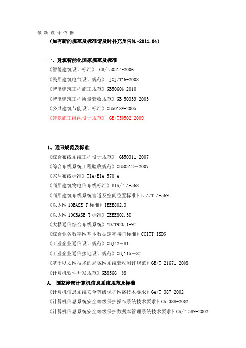 最新设计依据名称汇总表-05---精品资料