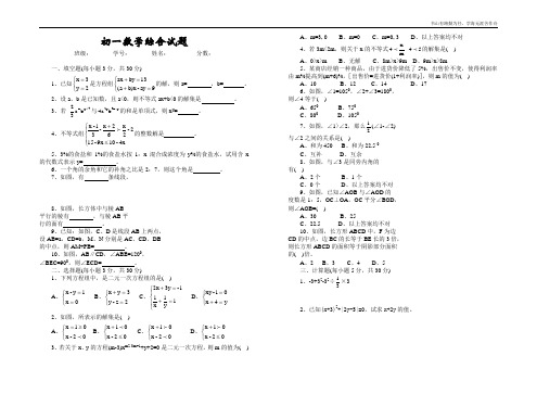 初一数学综合试题