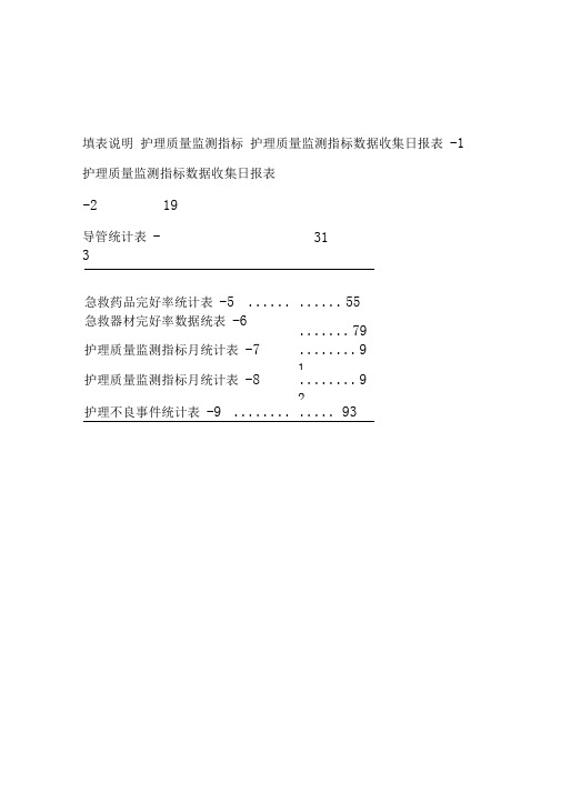 护理质量监测指标手册