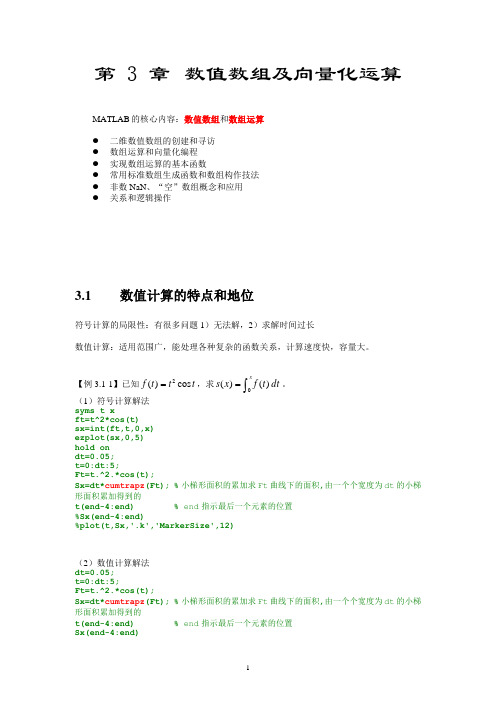 matlab ch3_数值数组及向量化运算