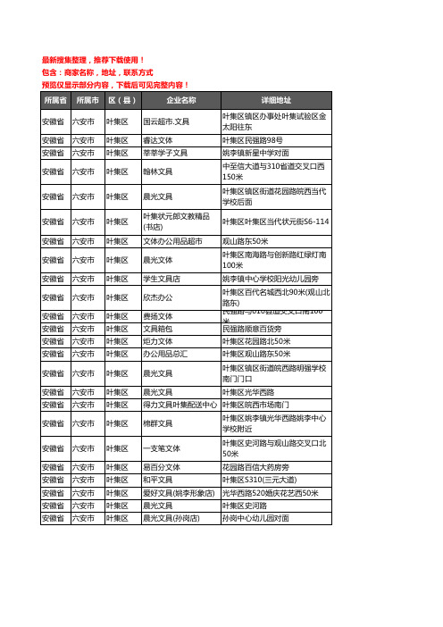 新版安徽省六安市叶集区办公用品企业公司商家户名录单联系方式地址大全24家