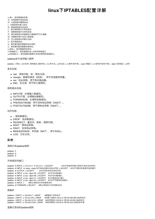 linux下IPTABLES配置详解