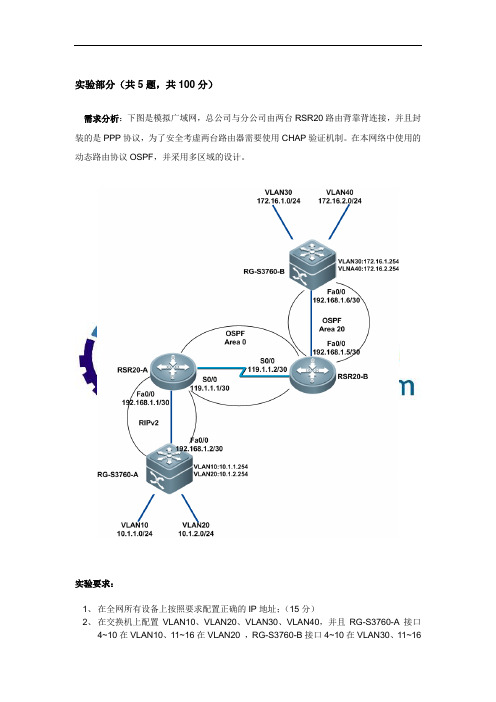 园区网网络部分模拟题