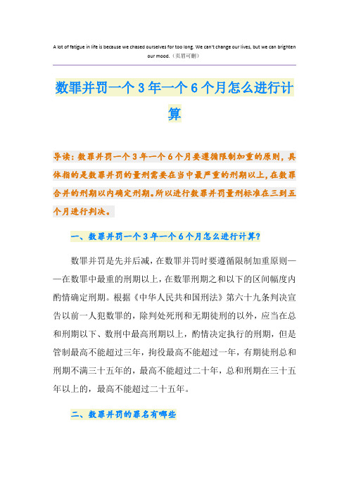 数罪并罚一个3年一个6个月怎么进行计算