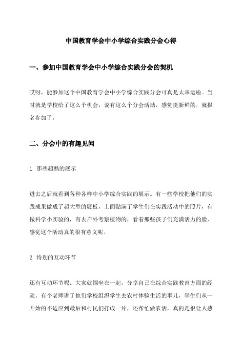 中国教育学会中小学综合实践分会心得