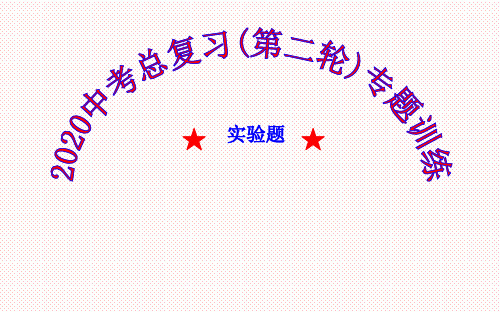2020中考物理总复习--专题训练 实验题(附答案)