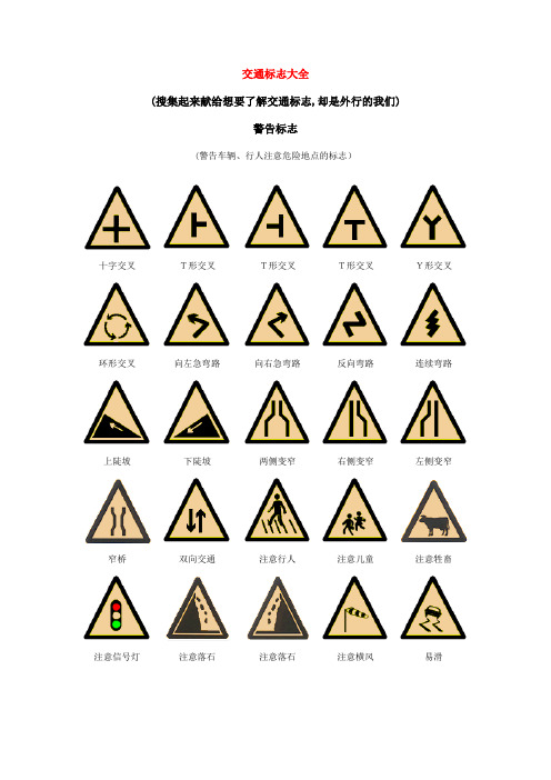 交通标志大全!