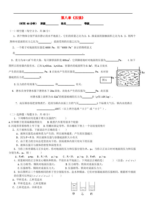 山东省临沭县青云镇中心中学八年级物理全册《第八章 