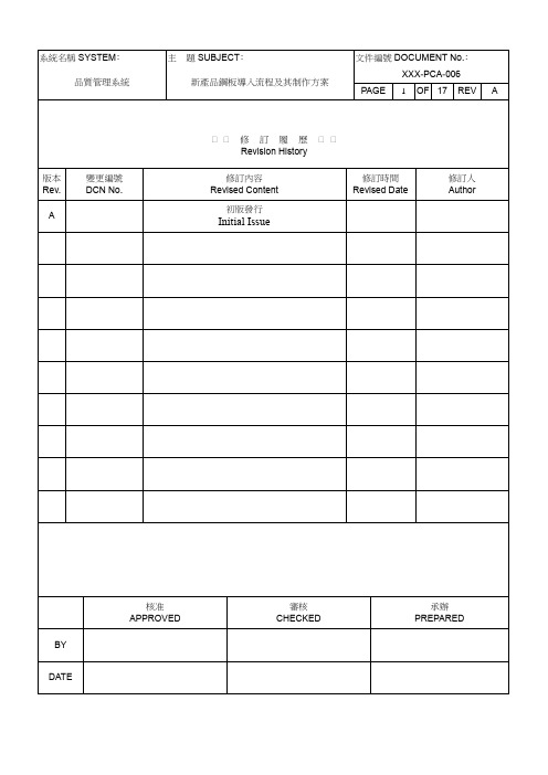 【SMT资料】SMT新产品钢板导入流程及其作业方案(WORD档,可编辑)