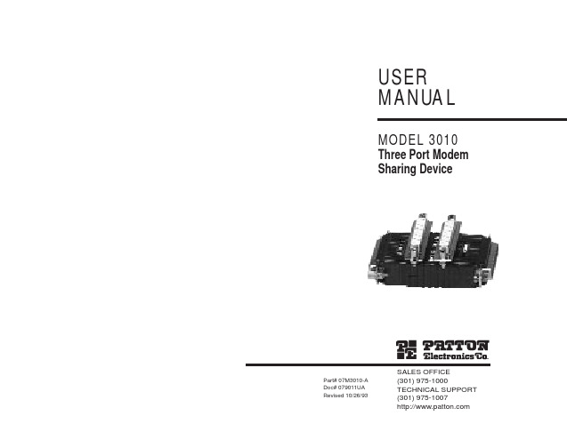 patton-3010-user-manual.pdf-patton-3010-用户手册说明书