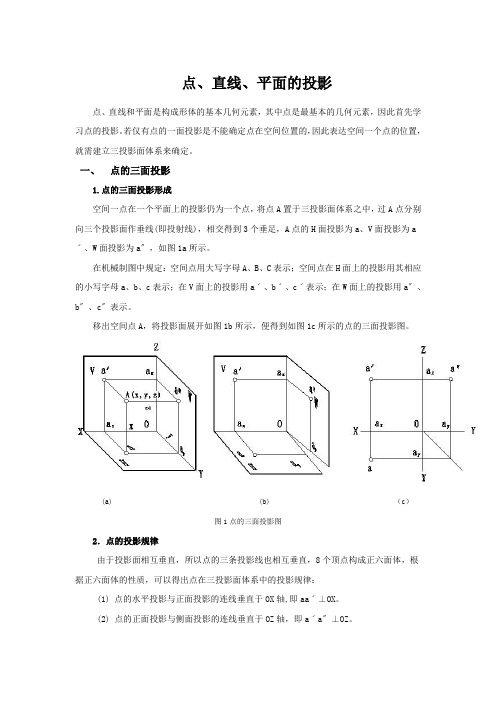 点、直线、平面的投影.