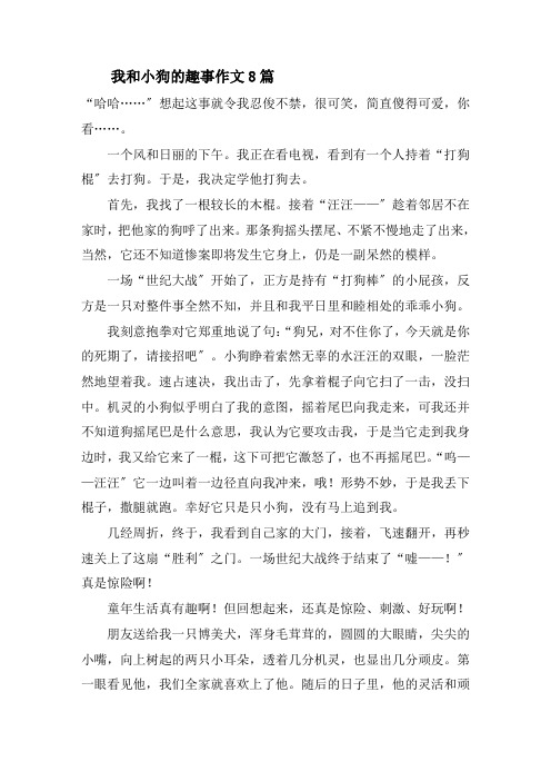 我和小狗的趣事作文8篇精选