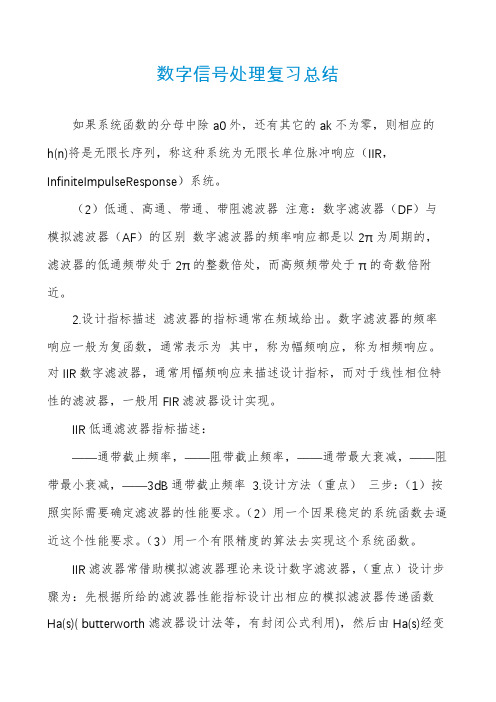 数字信号处理复习总结