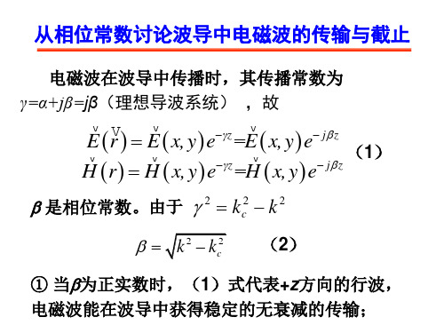 从相位常数讨论波导中电磁波的传输与截止