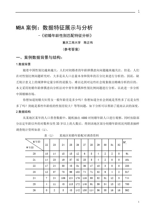 数据特征分析案例-偶意向分析法-陈正伟