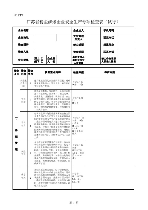 涉粉企业检查表