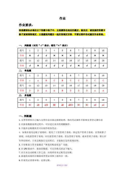 电算会计-作业