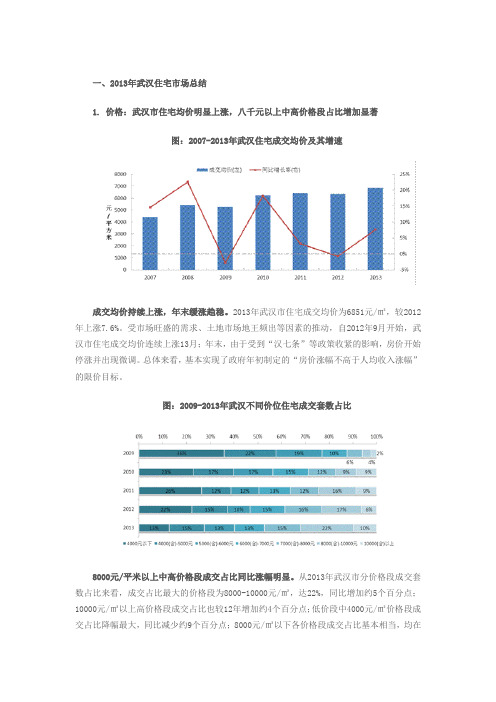 2013年武汉房地产市场总结