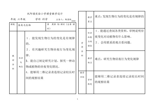 15昼夜与生物