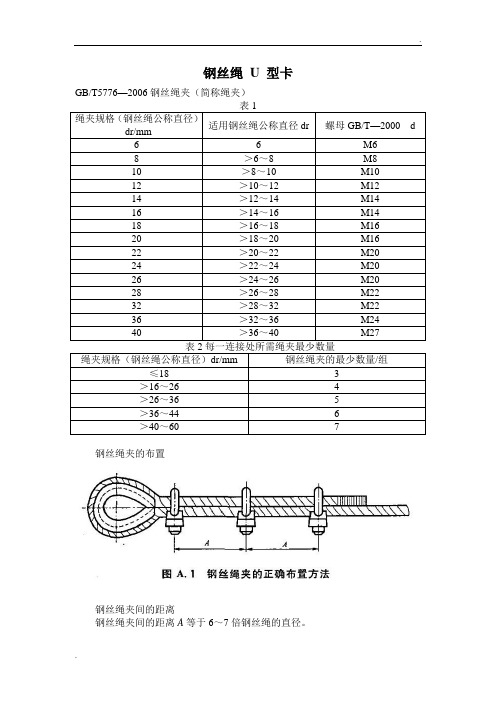 钢丝绳 U 型卡