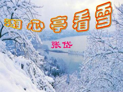 湖心亭看雪上课 改