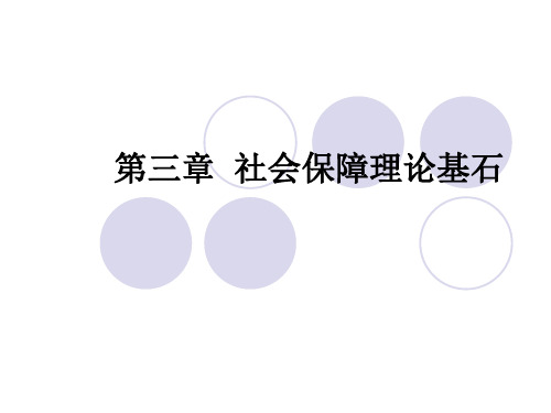 社会保障学第三章 社会保障理论基石