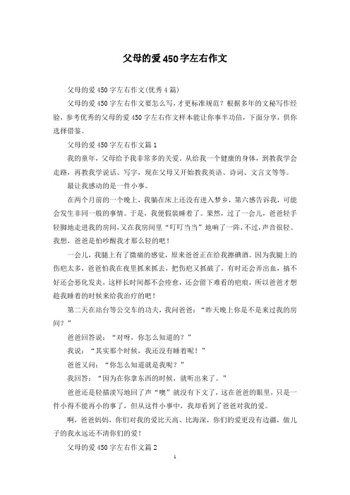 父母的爱450字左右作文