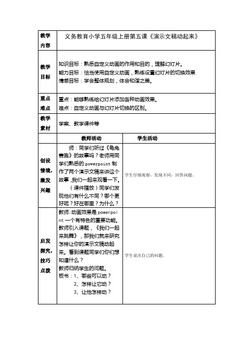 《自定义动画》教学设计