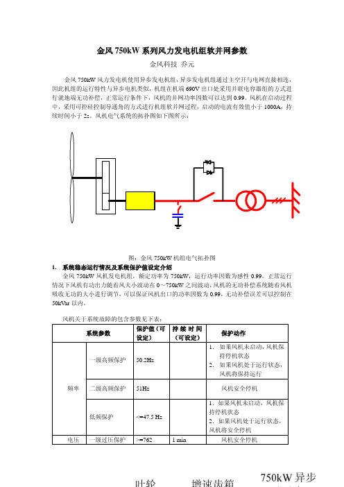 金风750kW系列风力发电机组并网